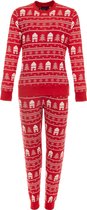 Pastunette - Dames pyjamaset Kerst - Rood / Wit - Katoen - Maat 40