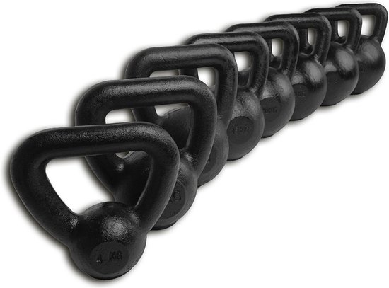Tunturi Kettlebell - 12 kg - Zwart - Incl. gratis fitness app