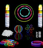 Relaxdays glowsticks - set van 200 - breeklichtjes met connectors - gloeistaafjes - party