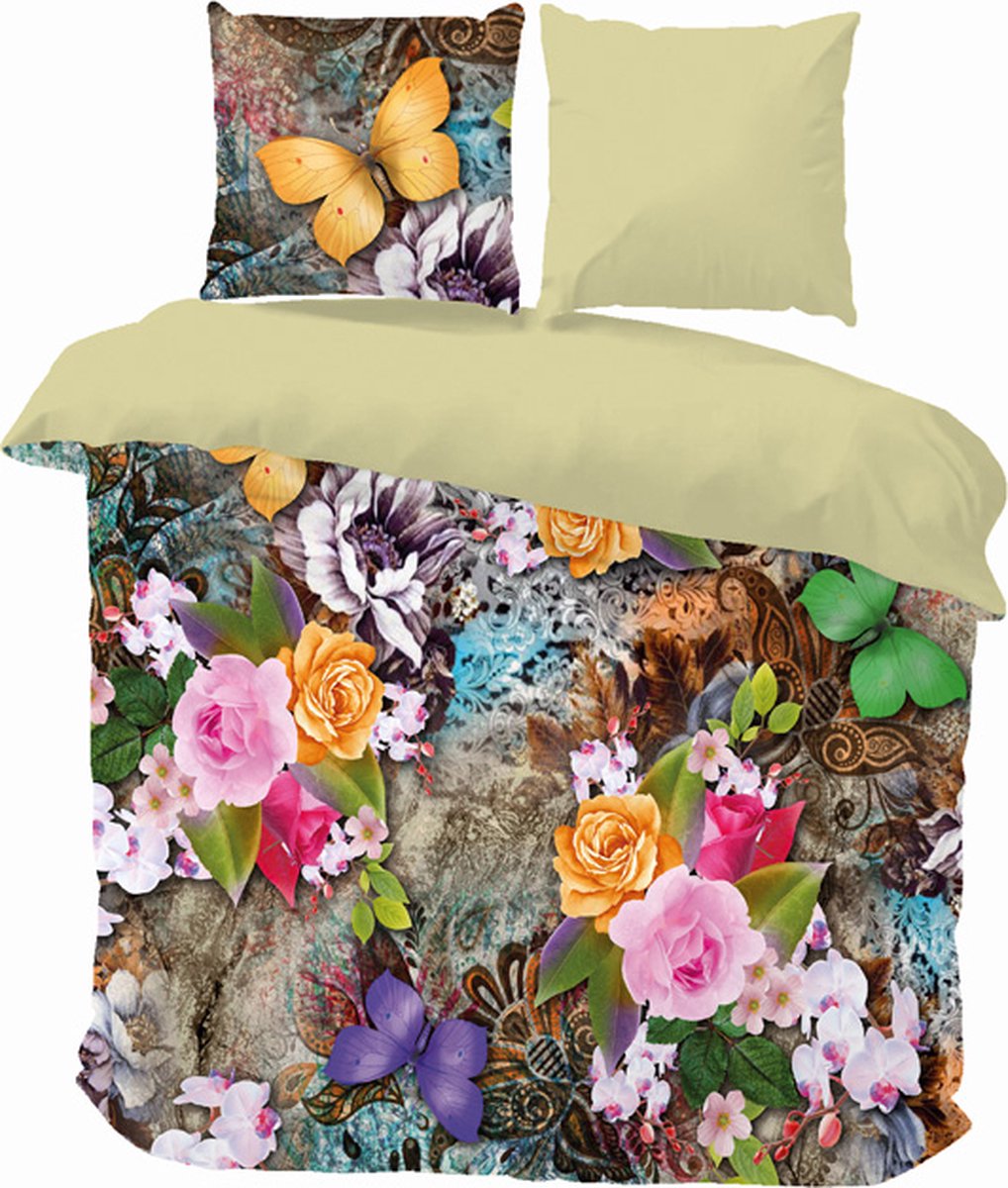 iSleep Dekbedovertrek Rosalie - Tweepersoons - 200x200/220 cm - Multi