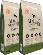 vidaXL-Premium-hondenvoer-droog-Adult-Sensitive-Lamb-&-Rice-30kg-2-st