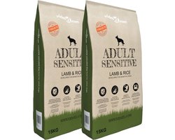 vidaXL - Premium - hondenvoer - droog - Adult - Sensitive - Lamb - & - Rice - 30kg - 2 - st