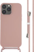 iMoshion Hoesje Met Koord Geschikt voor iPhone 13 Pro Max - iMoshion Siliconen hoesje met koord - roze