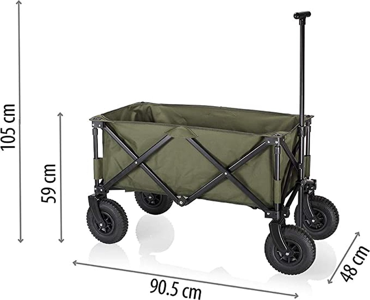 Chariot Pliable Extérieur Stagecaptain - Roues Larges 17cm - Charge 80kg - Camouflage - Idéal Plage Camping