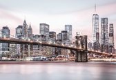 Fotobehang - Vinyl Behang - New York en de Brooklyn Bridge - Stad - 208 x 146 cm