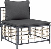 vidaXL - 6-delige - Loungeset - met - kussens - poly - rattan - antracietkleurig