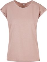 Damesshirt met ronde hals en omgeslagen mouw Dusk Rose - XL