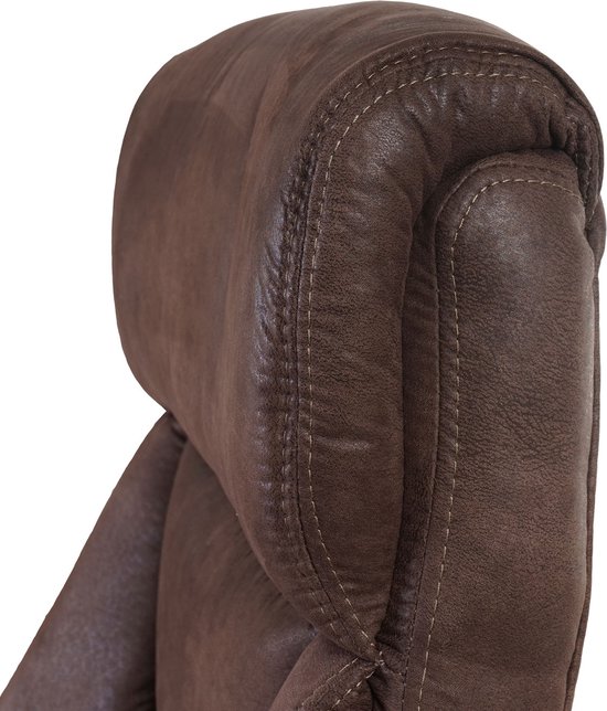 Prolenta Premium - Bankstel Chesterfield-stijl suède-look stoffen bekleding bruin 2-delig