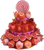 Snoeptaart - Zoete kleuren - Uitdeelcadeau - Kinderfeestje - In cadeauverpakking met gekleurd lint