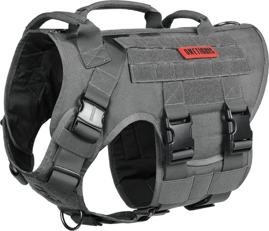 OneTigris Hondentuigje FIRE Watcher Tactisch hondenvest, Molle hondentraining, service hondentuigje, 1000D nylon (XS, ranger-groen
