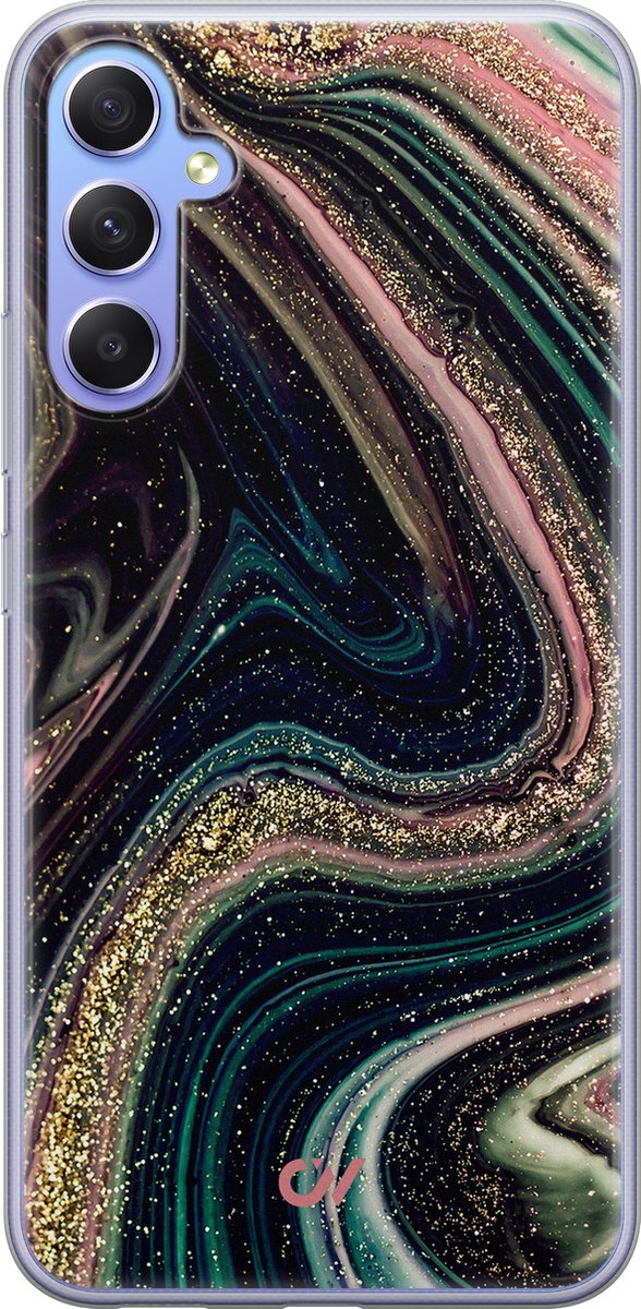 Hoesje geschikt voor Samsung Galaxy A34 hoesje - Marble Twilight - - Multi - - Casevibes