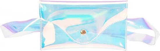 Klein transparant heuptasje aan riem holografisch iridescent - heuptas PVC  fanny pack... | bol.com