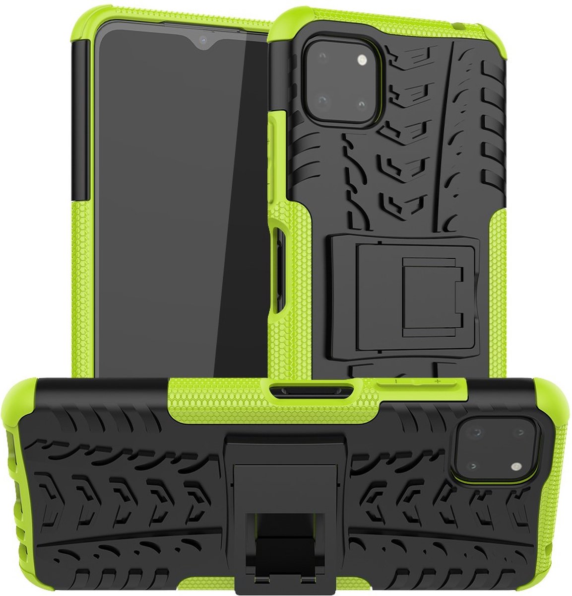 Coverup Rugged Kickstand Back Cover Geschikt voor Samsung Galaxy A22 5G Hoesje - Groen