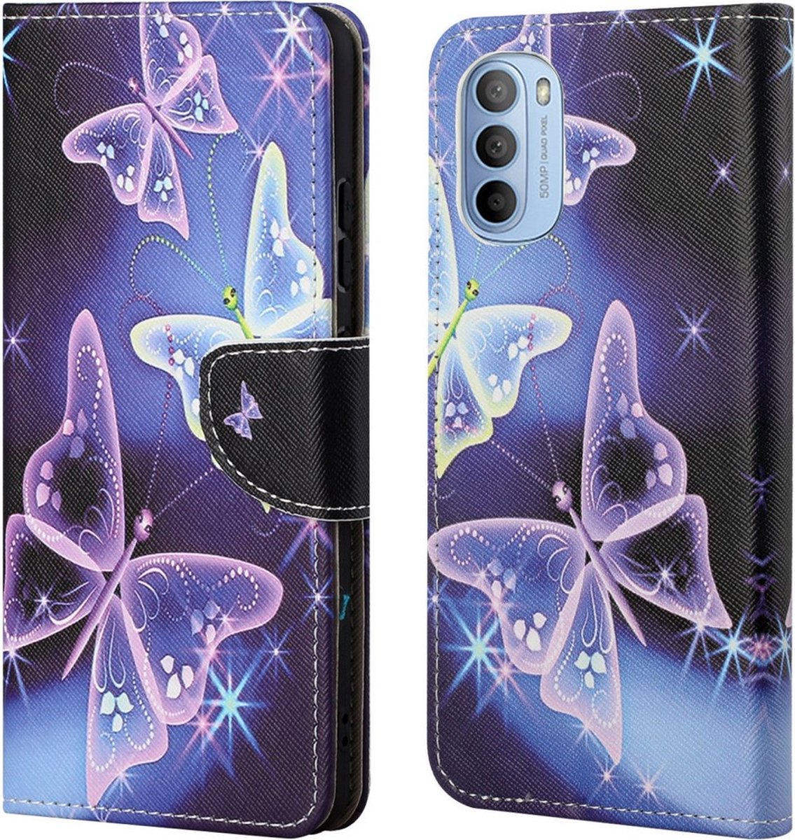 Coverup Hoesje - Geschikt voor Motorola Moto G31 / G41 Hoesje - Coverup Book Case - Vlinders