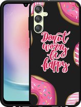 Cazy Hoesje Zwart geschikt voor Samsung Galaxy A24 4G Donut Worry