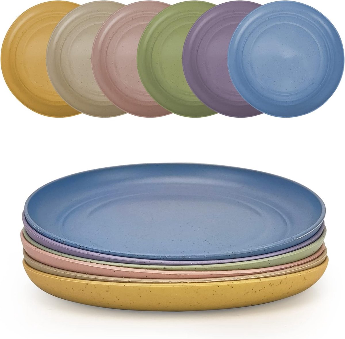22,7 Cm - Lot D'assiettes Plates Incassables En Plastique PP