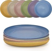 Set van 6 borden van 15 cm, afbreekbaar, gezond onbreekbaar servies, taartborden, lichte en BPA-vrije eetborden, voor pizza, pasta, cake, salade (6 x 15 cm)