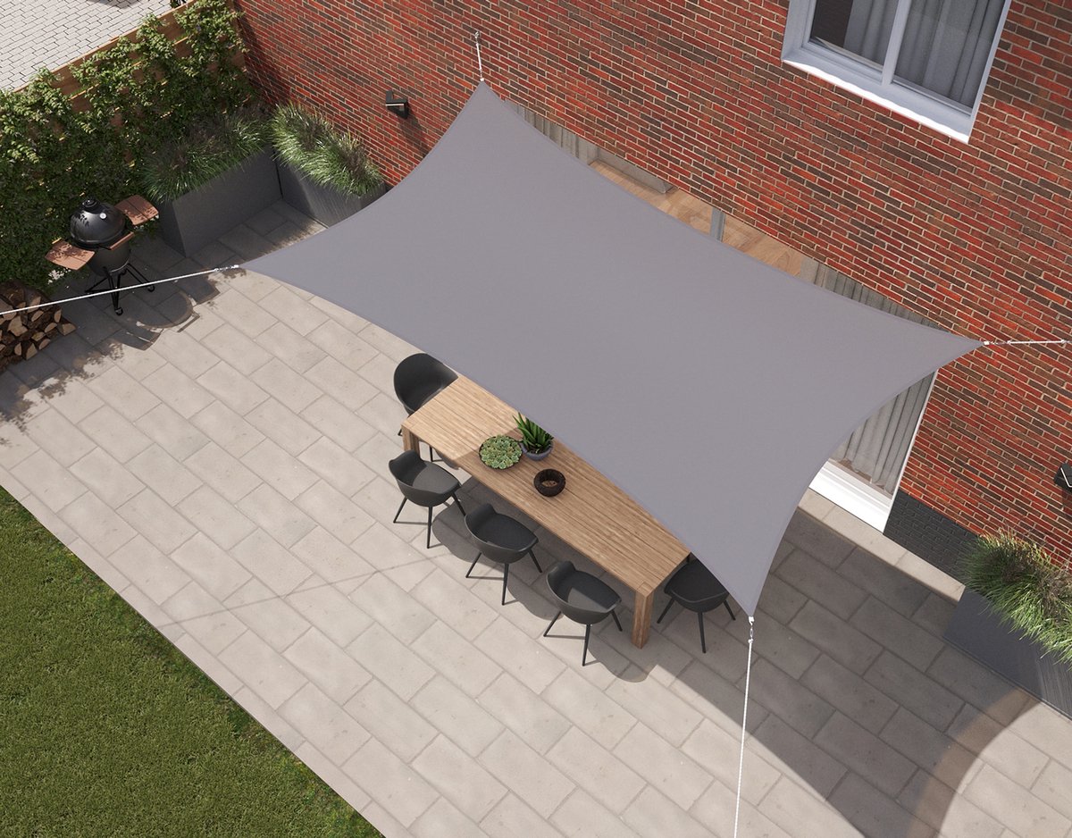 Kopu Schaduwdoek Rechthoek 3x5 M Waterdicht Zonnedoek Grijs Bol kopu-schaduwdoek-rechthoek-3x5-m-waterdicht-zonnedoek-grijs-bol