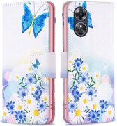 Oppo A17 Hoesje Portemonnee Book Case Bloemen Print