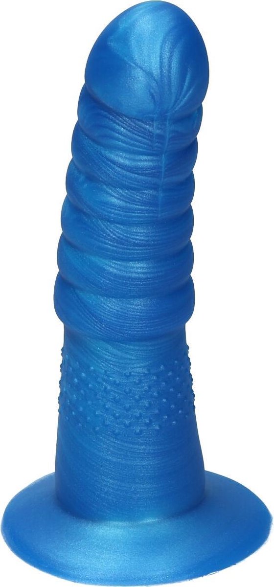 Goedkoopste Ylva & Dite - Aria - Siliconen Anale / Vaginale dildo - Made in Holland - Helder Blauw Metallic