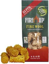 Fire-Up Barbecue aanmaak houtwolkrullen - 50x - reukloos - niet giftig - BBQ