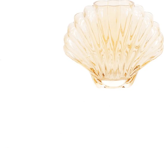 Housevitamin Shell Vase -Amber Glass- 19.5x9x16.5cm