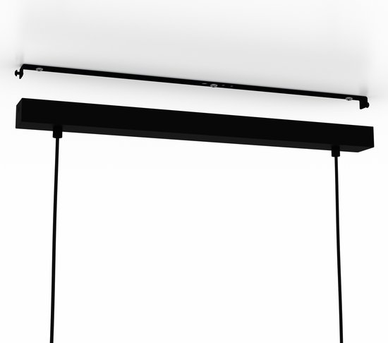 Suspension EGLO Plimsoll - E27 - 77 cm - Zwart - Acier/Bois