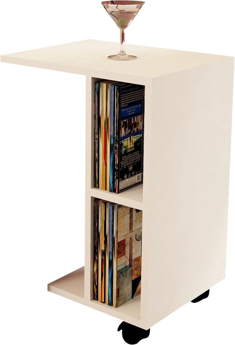 Bijzettafel - Stijlvol Wit - 45x65x35cm - Duurzaam Melamine