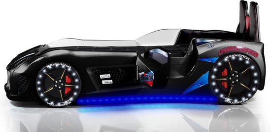Peuter Autobed - Zwart met LED-verlichting - Realistische ...