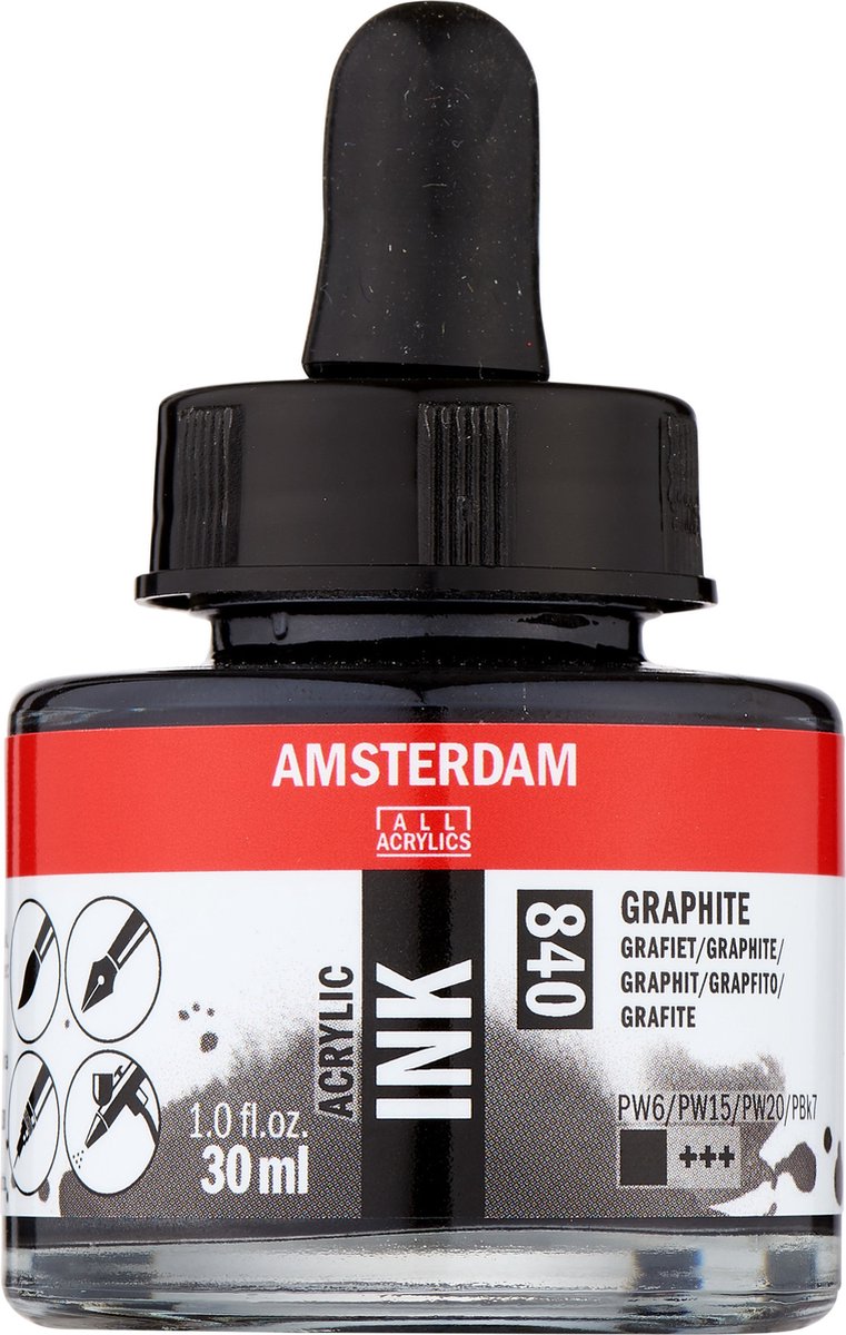 Amsterdam Acrylic Ink Fles 30 ml Grafiet 840