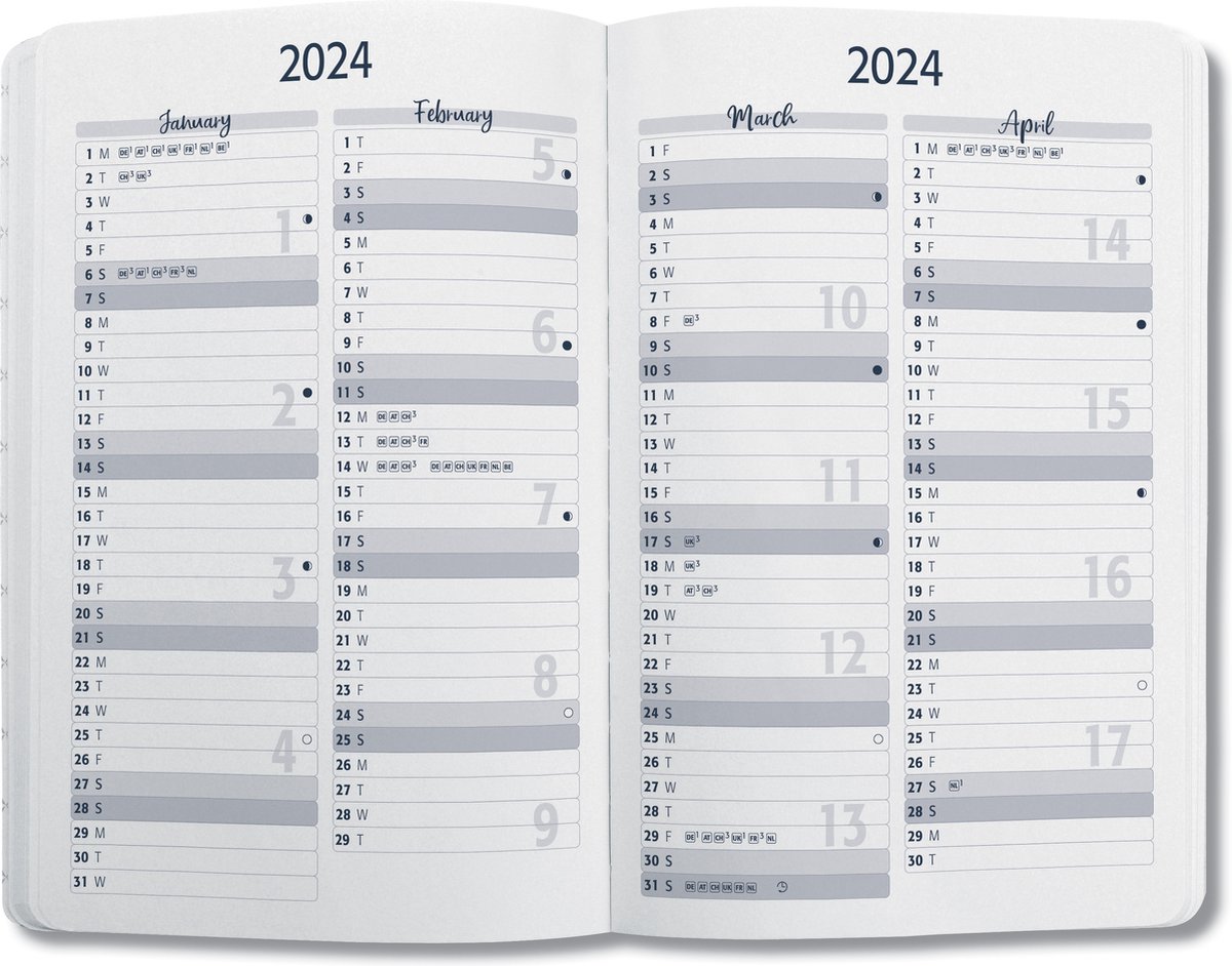 Sigel agenda 2024 - Jolie Beauty - A6 - hardcover - 7 dagen / 2