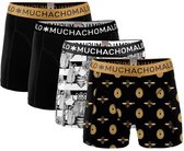 Muchachomalo - Heren - 4-Pack Beehive Boxershorts - Zwart - L