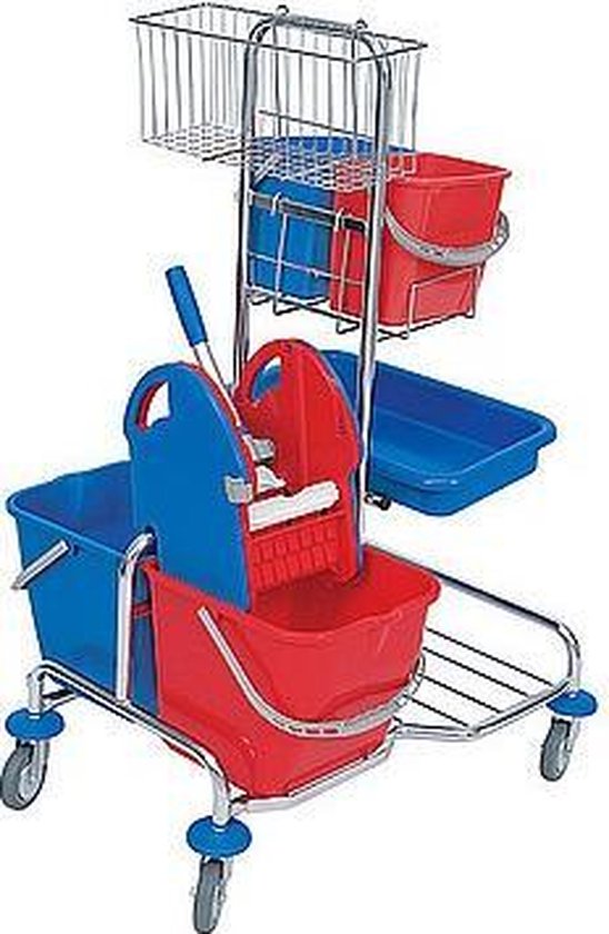 Schoonmaakwagen Rolemmer met Wringer op Wielen - 25 Liter capaciteit