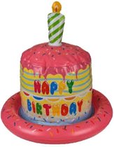 Hoed - Opblaashoed - Happy birthday cake