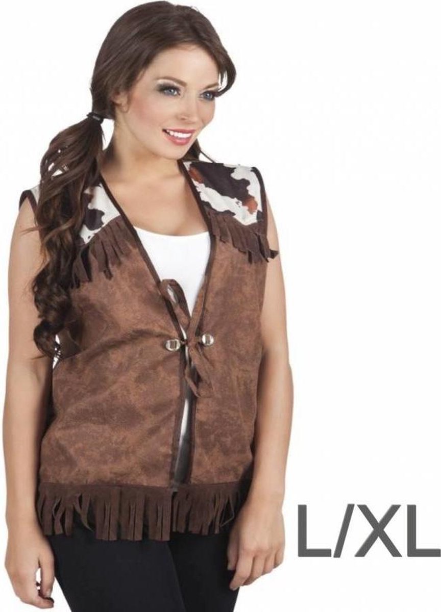 Gilet Western Boland à Franges - Style Cowboy/cowgirl - Taille L/XL - Rouge - Carnaval Et Fêtes