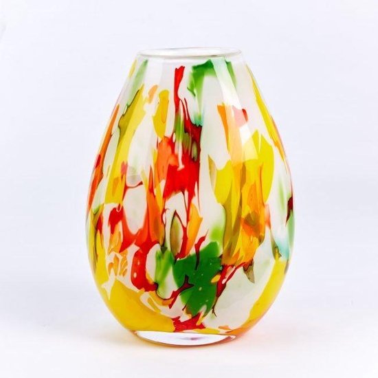 Design Vaas Fidrio - glazen sculptuur - fiorito - gekleurd glas -  mondgeblazen - 30 cm... | bol.com