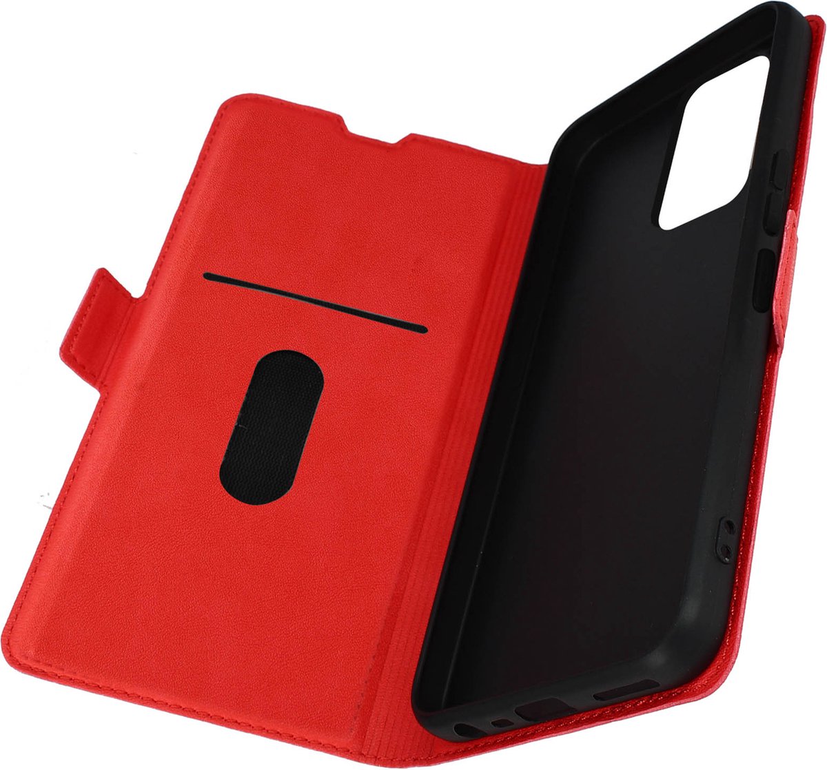 Geschikt voor TCL 40R 5G Case Kaartvak Stand-functie Double Tab rood
