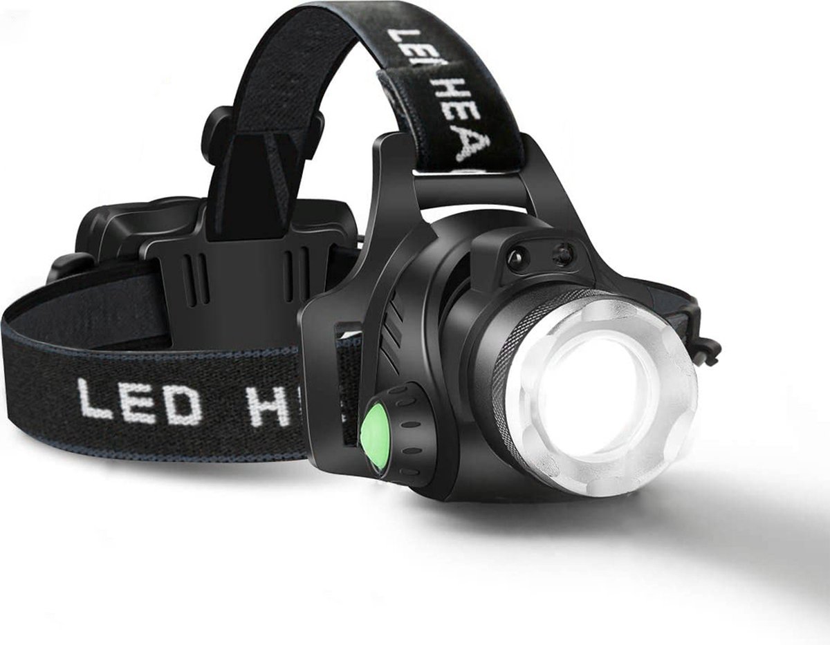 Hikemeister ®Hoofdlamp LED oplaadbaar - Hoofdlamp- Accu - 1000 lumen - 500 meter bereik - Verstelbaar - hikemeister