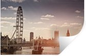 Stickers muraux - Film autocollant - London eye - Angleterre - Big Ben - 90x60 cm - Film adhésif - Stickers muraux chambre enfant - Papier peint autocollant - Papier peint autocollant - Film autocollant