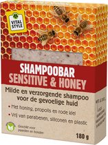 VITALstyle Shampoobar Sensitive & Honey - Hondenshampoo - Paardenshampoo - Voor De Gevoelige Huid - Met Honing, Propolis & Rode Klei - 180 g