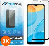 Mobigear Screenprotector geschikt voor OPPO A15 Glazen | Mobigear Premium Screenprotector - Case Friendly - Zwart (3-Pack)