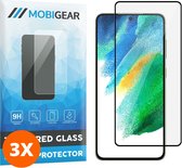 Mobigear - Screenprotector geschikt voor Samsung Galaxy S21 FE Glazen | Mobigear Premium Screenprotector - Case Friendly - Zwart (3-Pack)