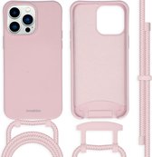iMoshion Hoesje Geschikt voor iPhone 14 Pro Max Hoesje Met Koord - iMoshion Color Backcover met afneembaar koord - Roze