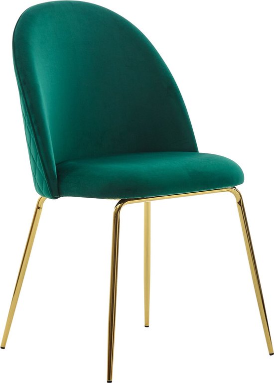 CLIPOP Eetkamerstoel 2/4st Set fluweel Stoel met armleuningen en metalen poten Gestoffeerde stoel Keukenstoel Lounge stoel Vrijetijdsstoel (4, Blauw