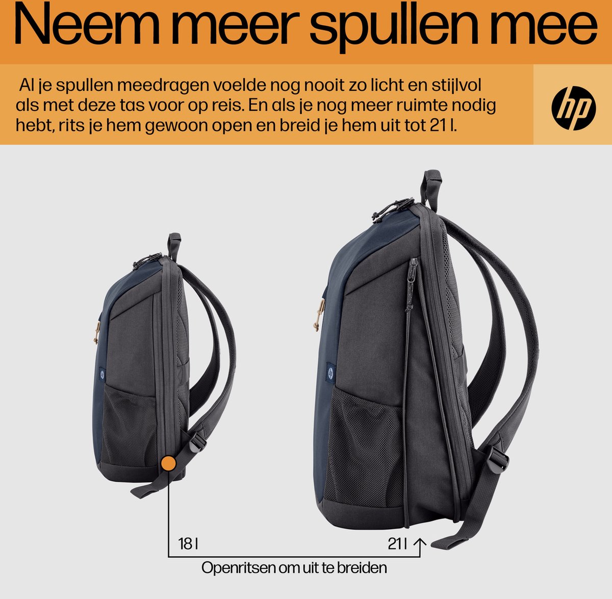 HP Travel 15,6 Laptop Backpack rugzak thumbnail 3