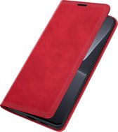 Xiaomi 13 Pro Bookcase hoesje - Just in Case - Effen Rood - Kunstleer