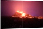 Acrylglas - Vulkaan - Vuur - Heet - Lava - Kleuren - 120x80 cm Foto op Acrylglas (Wanddecoratie op Acrylaat)