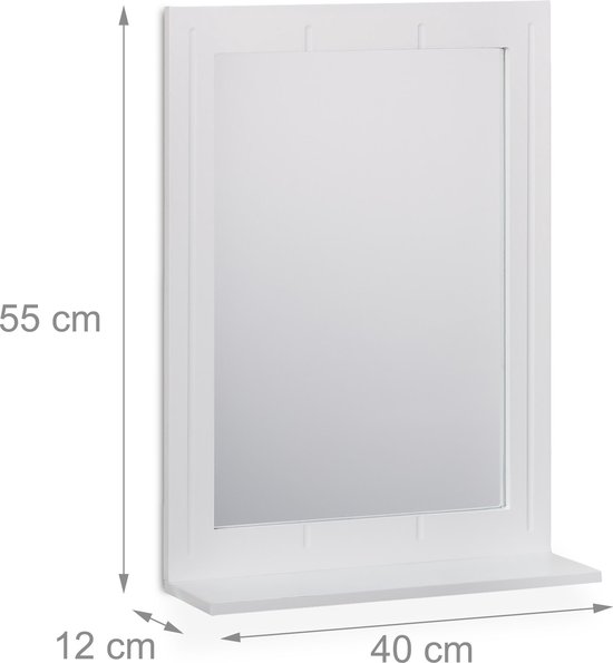 vidaXL Badkamerspiegel met schap 50x12x60 cm hout grijs sonoma eiken, make upspiegel, wandspiegel, hangende spiegel, make up spiegel, spiegel badkamer