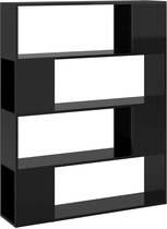 vidaXL-Boekenkast/kamerscherm-100x24x124-cm-hoogglans-zwart