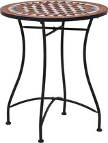 vidaXL Table de bistrot mosaïque 60 cm céramique marron